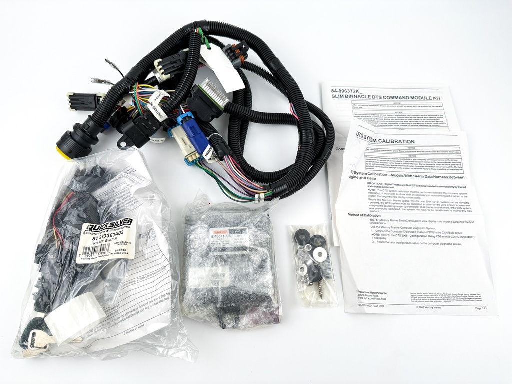 Mercury Smartcraft DTS Boat Command Module Kit With Ignition Key Switch 896372K02