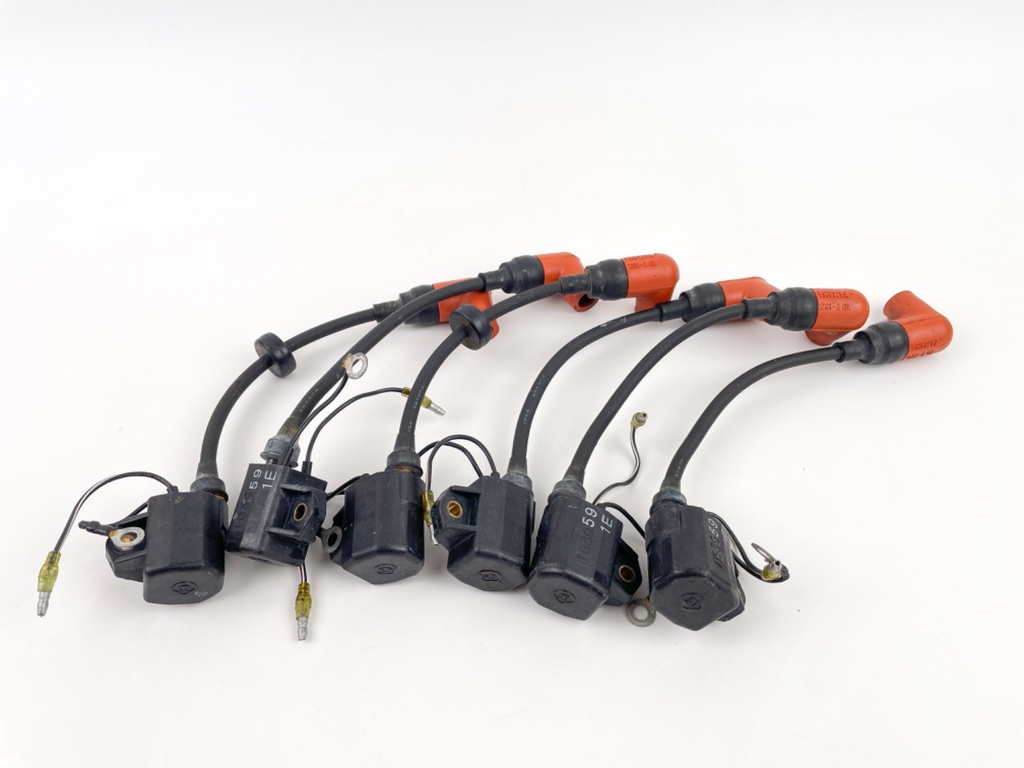 2002 Yamaha 150 HP 2 Stroke Outboard Ignition Coil Set 6R3-85570-01-00 OEM