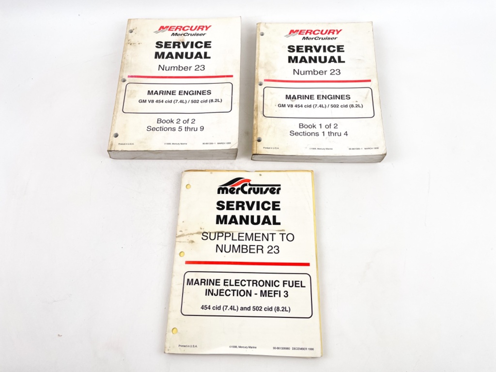 1999 MerCruiser #23 Service Manual Set 454 502 GM Marine Engine 90-861326-1