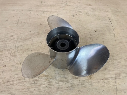 [2427] PowerTech Propellers RAF 3 Blade Stainless Steel Prop RH 40-140 HP Mercury