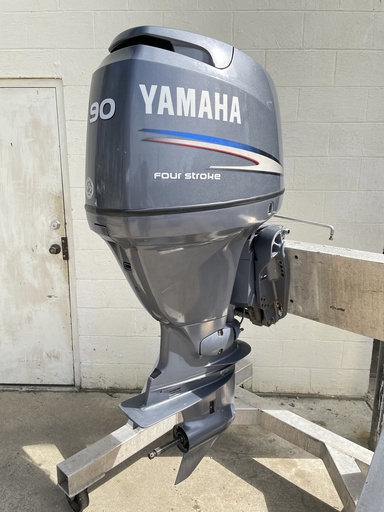 [010782] 2004 Yamaha 90HP 4 Stroke Outboard W/ 20" Shaft Controls Included Just Serviced
