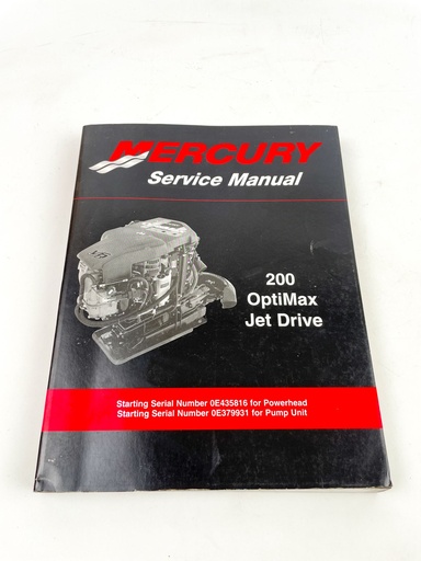 [019435] 2011 Mercury 200 OptiMax Jet Drive Service Manual 90-8M0050731