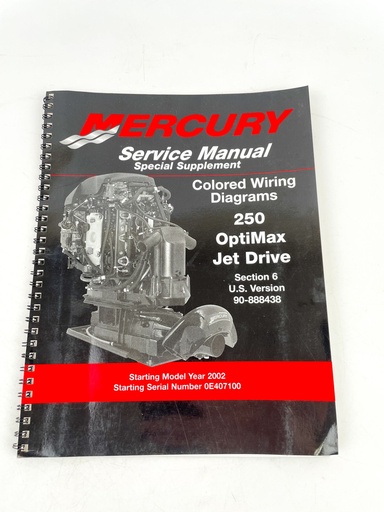 [019543] 2002 Mercury Service Manual 250 Optimax Jet Drive 888438