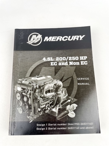 [019539] Mercury 4.5L 200/250HP EC & NON EC Service Shop Manual 90-8M0119305 2017