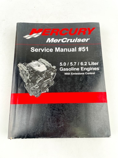 [019507] 2012 Mercury Mercruiser #51 Service Manual 5.0 5.7 6.2 Gas Engines 90-879288300
