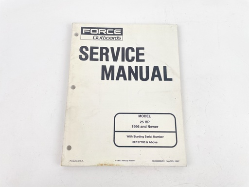 [023438] 1998 Force Service Manual Model 25 HP Boat Engine Outboard Item 90-830894R1