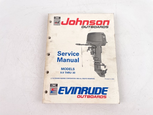 [023788] 1991 EI Johnson Evinrude outboard 9.9 thru 30 hp factory service manual 507946