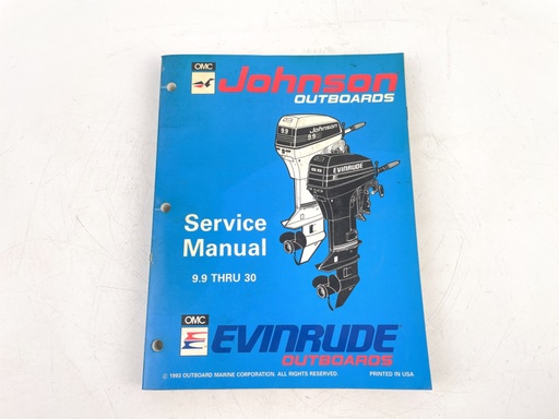 [023841] OEM 1993 JOHNSON/E OUTBOARD SERVICE MANUAL 9.9-30 MODELS 500607