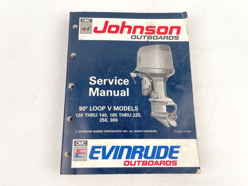 [023889] 1992 EN Johnson Evinrude outboard 120 thru 300 hp 90° LV factory manual 508147