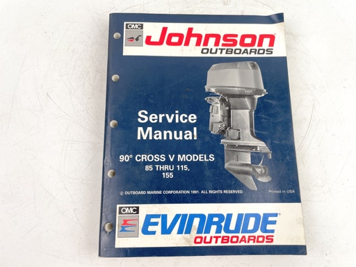 [023885] 1992 OMC Johnson Evinrude Outboard "EN" 90°Cross V Models Service Manual 508145