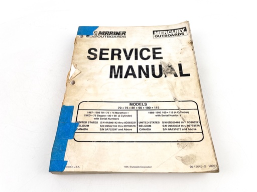 [019824] Mercury Mariner Outboard 70 thru 115 HP Service Manual 90-13645--2