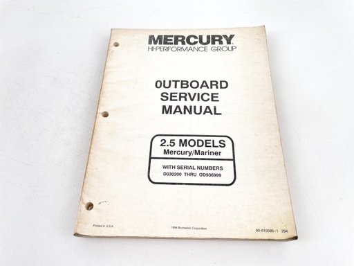 [019816] 1994 Mercury/Mariner Outboard 2.5 Models Service Manual 90-815595--1