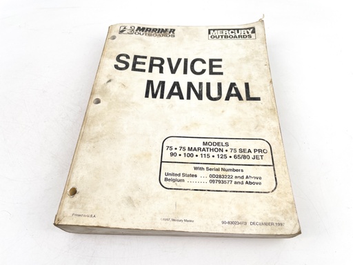 [019800] Mercury Mariner Outboards 65-125 HP Service Shop Manual 90-830234R3