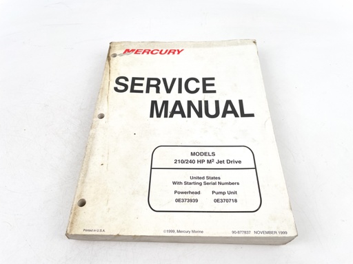 [019784] 1999 Mercury Marine 210 240 HP Jet Drive service manual 90-877837