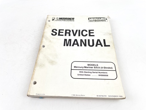 [019782] MERCURY/MARINER SERVICE MANUAL MODELS 8/9.9 4-STROKE 90-827857R1