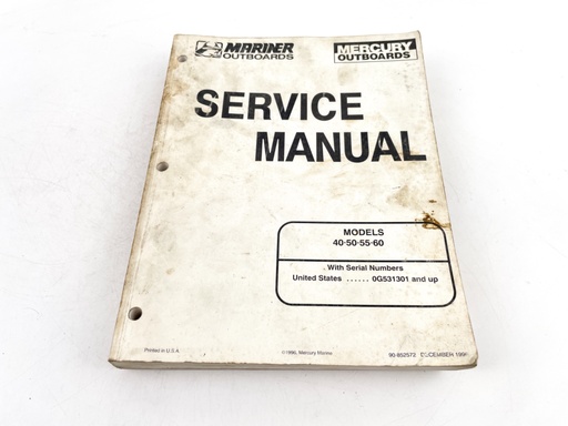 [019778] 1996 Mercury/Mariner Outboards 40/50/55/60 Models Service Manual 90-852572
