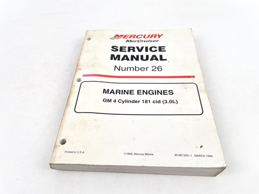 [019752] Mercury MerCruiser Service Manual #26 GM 4 Cylinder 3.0L Marine 90-861329-1