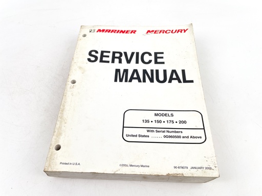 [019750] Mercury Mariner Outboards 135 150 175 200 HP Service Manual 90-878079