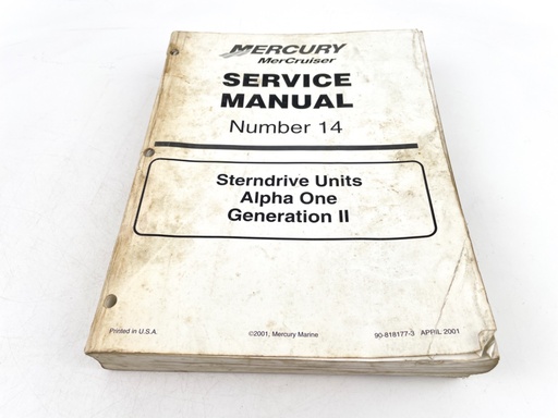 [019804] Mercury Service Manual Number 14 Sterndrive Units Alpha One Gen II 90-818177-3