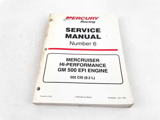 [019738] 1999 Mercury Racing #6 MerCruiser GM 500 EFI Engine Service Manual 90-840283