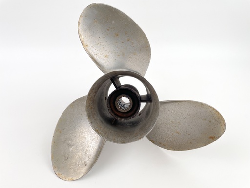[021770] 2002 Yamaha 150 HP 2 Stroke Outboard Propeller Stainless 3 Blade 14 1/4" x 18P RH